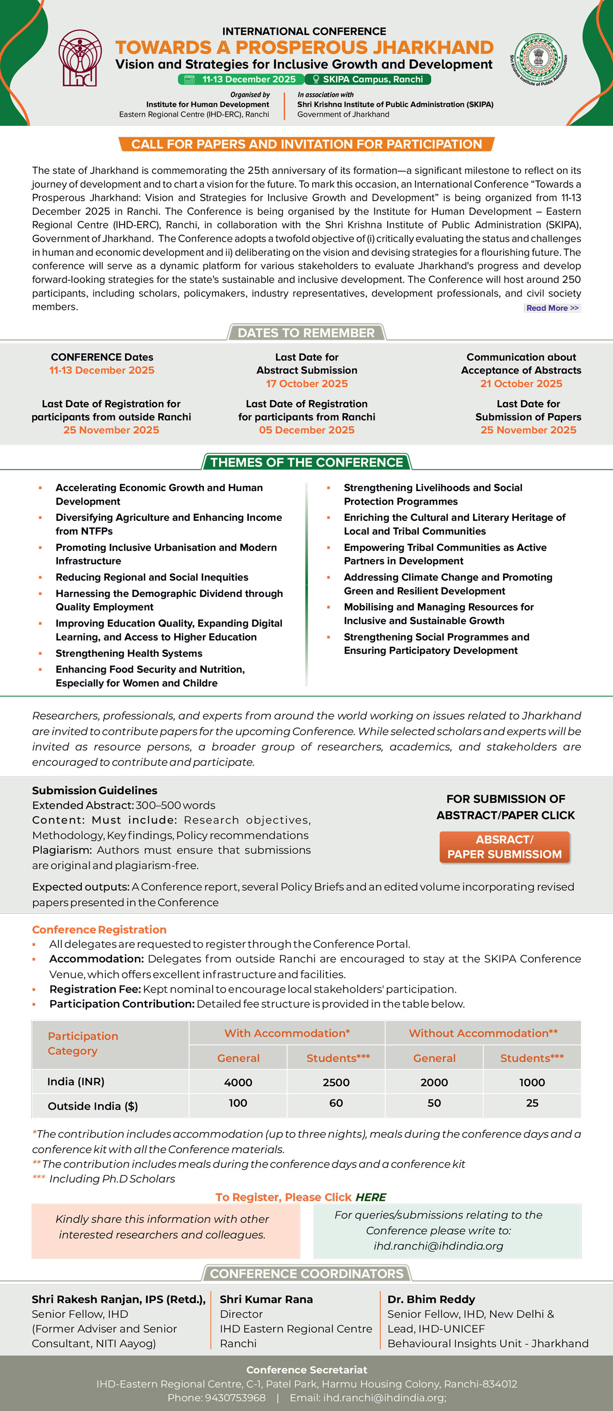 Jharkhand Conference @25: Call for Papers and Invitation for Participation